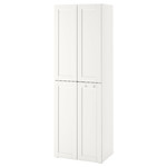 SMÅSTAD / PLATSA Wardrobe, white with frame, with 2 clothes rails, 60x40x180 cm