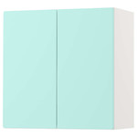 SMÅSTAD Wall cabinet, white pale turquoise, with 1 shelf, 60x30x60 cm