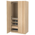 PAX / FORSAND Wardrobe combination, white stained oak effect, white stained oak effect, 100x60x201 cm