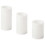 ÄDELLÖVTRÄD LED block candle, set of 3, white/indoor