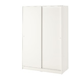 KLEPPSTAD Wardrobe with sliding doors, white, 117x176 cm