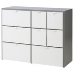 VISTHUS Chest of 8 drawers, grey/white, 122x96 cm