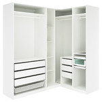 PAX Corner wardrobe, white, 210/160x236 cm