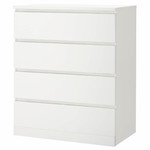 MALM Chest of 4 drawers, white, 80x100 cm