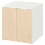 SMÅSTAD / PLATSA Cabinet, white birch, with 1 shelf, 60x55x63 cm