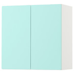 SMÅSTAD Wall cabinet, white pale turquoise, with 1 shelf, 60x30x60 cm