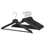 BUMERANG Hanger, black, 8 pack