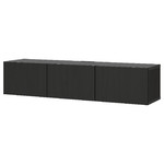 BESTÅ TV bench with doors, black-brown, Lappviken black-brown, 180x42x38 cm