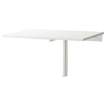 NORBERG Wall-mounted drop-leaf table, white, 74x60 cm
