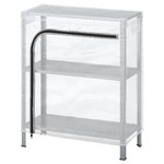 HYLLIS Shelf unit with cover, transparent, 60x27x74 cm