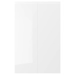 VOXTORP 2-p door f corner base cabinet set, right-hand/high-gloss white, 25x80 cm