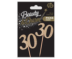 Birthday Picks 30 6pcs, gold