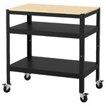 BROR Trolley, black, pine plywood, 85x55 cm