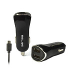 Beline Car Charger 2xUSB + microUSB 2.1A, black