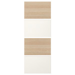 MEHAMN 4 panels for sliding door frame, white stained oak effect, white, 75x201 cm