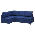 FRIHETEN / KLAGSHAMN Corner sofa-bed with storage, Skiftebo blue