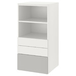 SMÅSTAD / PLATSA Bookcase, white grey, with 3 drawers, 60x55x123 cm