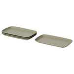 FÄRGKLAR Plate, matt green, 30x18 cm, 4 pack