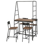 HÅVERUD / SANDSBERG Table and 4 stools, black/brown stained, 105 cm