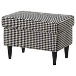 STRANDMON Footstool, Vibberbo black/beige