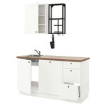 ENHET Kitchen, anthracite/white, 163x63.5x222 cm