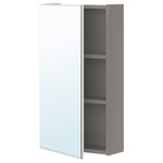 ENHET Mirror cabinet with 1 door, grey, 40x15x75 cm