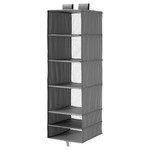 SKUBB Storage with 6 compartments, dark grey, 35x45x125 cm