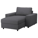 VIMLE Chaise longue, with wide armrests/Hallarp grey