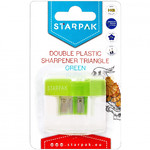Starpak Double Plastic Sharpener Triangle, green
