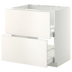 METOD/MAXIMERA Base cab f sink+2 fronts/2 drawers, white, Häggeby white, 80x60 cm