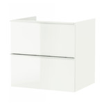 GODMORGON Wash-stand with 2 drawers, high-gloss white, 60x47x58 cm