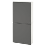 BESTÅ Wall cabinet with 2 doors, white/Västerviken dark grey, 60x22x128 cm