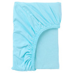 LEN Fitted sheet, blue, 80x130 cm