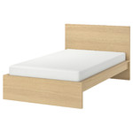 MALM Bed frame, high, white stained oak effect, Luröy, 120x200 cm