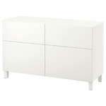 BESTÅ Storage combination w doors/drawers, white, Lappviken white, 120x40x74 cm