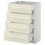 METOD/MAXIMERA  Base cab 4 frnts/4 drawers, white, Bodbyn off-white, 60x37 cm