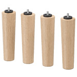 BRYNILEN leg, oak, 6 cm, 4 pack