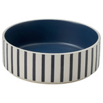 UTSÅDD Pet bowl, stripe pattern black-blue/dark blue, 15 cm