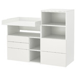 SMÅSTAD / PLATSA Changing table, white white/with bookcase, 150x79x123 cm