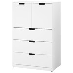 NORDLI Chest of 5 drawers, white, 80x122 cm