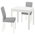 EKEDALEN / KÄTTIL Table and 2 chairs, white/Knisa light grey, 80/120 cm
