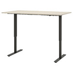 TROTTEN Desk sit/stand, beige/anthracite, 160x80 cm