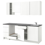 KNOXHULT Kitchen, high-gloss white, 220x61x220 cm