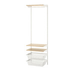 BOAXEL Wardrobe combination, white/oak, 62x40x201 cm