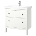 HEMNES / ORRSJÖN Wash-stnd w drawers/wash-basin/tap, white, 82x49x89 cm