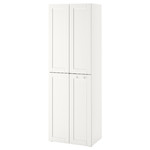 SMÅSTAD / PLATSA Wardrobe, white with frame/with 2 clothes rails, 60x42x181 cm