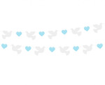 Paper Decorative Garland Doves & Blue Hearts 150cm