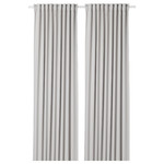 MAJGULL Block-out curtains, 1 pair, light grey, 145x300 cm