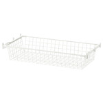 HJÄLPA Wire basket with pull-out rail, white, 80x40 cm