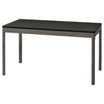 IDÅSEN Table, black, dark grey, 140x70x75 cm